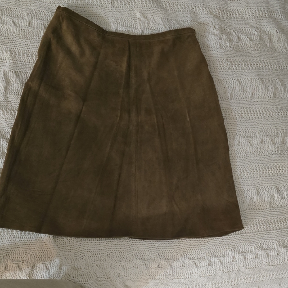 Banana Republic A-Line  Lux Genuine Suede Brown Skirt